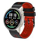 For Xiaomi MI Watch Sport 22mm Perforated Two-Color Silicone Watch Band(Black+Red) - 1