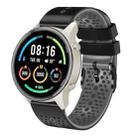 For Xiaomi MI Watch Sport 22mm Perforated Two-Color Silicone Watch Band(Black+Grey) - 1