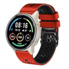 For Xiaomi MI Watch Sport 22mm Perforated Two-Color Silicone Watch Band(Red+Black) - 1