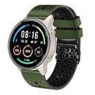 For Xiaomi MI Watch Sport 22mm Perforated Two-Color Silicone Watch Band(Army Green+Black) - 1