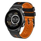 For Xiaomi Haylou RT2 LS10 22mm Perforated Two-Color Silicone Watch Band(Black+Orange) - 1