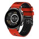 For Xiaomi Haylou RT2 LS10 22mm Perforated Two-Color Silicone Watch Band(Red+Black) - 1