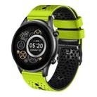 For Xiaomi Haylou RT2 LS10 22mm Perforated Two-Color Silicone Watch Band(Lime+Black) - 1