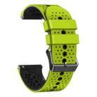 For Xiaomi Haylou RT2 LS10 22mm Perforated Two-Color Silicone Watch Band(Lime+Black) - 2