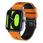 For Xiaomi Haylou RS4 LS12 22mm Perforated Two-Color Silicone Watch Band(Orange+Black) - 1