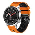 For Amazfit GTR 4 22mm Perforated Two-Color Silicone Watch Band(Orange+Black) - 1