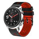 For Amazfit GTR 4 22mm Perforated Two-Color Silicone Watch Band(Black+Red) - 1