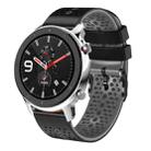 For Amazfit GTR 4 22mm Perforated Two-Color Silicone Watch Band(Black+Grey) - 1