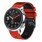 For Amazfit GTR 4 22mm Perforated Two-Color Silicone Watch Band(Red+Black) - 1