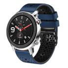 For Amazfit GTR 4 22mm Perforated Two-Color Silicone Watch Band(Midnight Blue+Black) - 1