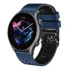 For Amazfit GTR 3 Pro 22mm Perforated Two-Color Silicone Watch Band(Midnight Blue+Black) - 1