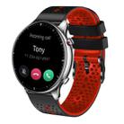 For Amazfit GTR 2 22mm Perforated Two-Color Silicone Watch Band(Black+Red) - 1