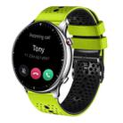 For Amazfit GTR 2 22mm Perforated Two-Color Silicone Watch Band(Lime+Black) - 1