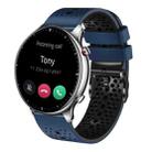 For Amazfit GTR 2 22mm Perforated Two-Color Silicone Watch Band(Midnight Blue+Black) - 1