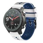 For Amazfit GTR 47mm 22mm Perforated Two-Color Silicone Watch Band(White+Blue) - 1