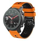 For Amazfit GTR 47mm 22mm Perforated Two-Color Silicone Watch Band(Orange+Black) - 1