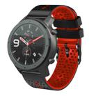 For Amazfit GTR 47mm 22mm Perforated Two-Color Silicone Watch Band(Black+Red) - 1