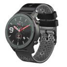 For Amazfit GTR 47mm 22mm Perforated Two-Color Silicone Watch Band(Black+Grey) - 1