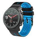 For Amazfit GTR 47mm 22mm Perforated Two-Color Silicone Watch Band(Black+Blue) - 1