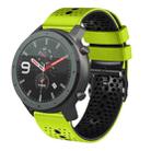 For Amazfit GTR 47mm 22mm Perforated Two-Color Silicone Watch Band(Lime+Black) - 1