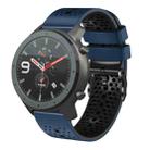 For Amazfit GTR 47mm 22mm Perforated Two-Color Silicone Watch Band(Midnight Blue+Black) - 1