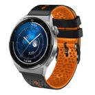 For Huawei Watch GT3 Pro 46mm 22mm Perforated Two-Color Silicone Watch Band(Black+Orange) - 1