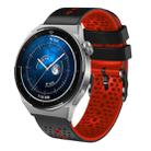 For Huawei Watch GT3 Pro 46mm 22mm Perforated Two-Color Silicone Watch Band(Black+Red) - 1