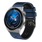 For Huawei Watch GT3 Pro 46mm 22mm Perforated Two-Color Silicone Watch Band(Midnight Blue+Black) - 1