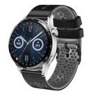 For Huawei Watch GT3 46mm 22mm Perforated Two-Color Silicone Watch Band(Black+Grey) - 1
