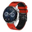 For Huawei Watch GT3 46mm 22mm Perforated Two-Color Silicone Watch Band(Red+Black) - 1