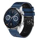 For Huawei Watch GT3 46mm 22mm Perforated Two-Color Silicone Watch Band(Midnight Blue+Black) - 1