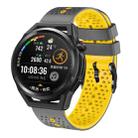 For Huawei Watch GT Runner 22mm Perforated Two-Color Silicone Watch Band(Grey+Yellow) - 1