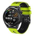 For Huawei Watch GT Runner 22mm Perforated Two-Color Silicone Watch Band(Lime+Black) - 1