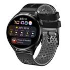For Huawei Watch 3 22mm Perforated Two-Color Silicone Watch Band(Black+Grey) - 1