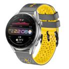 For Huawei Watch 3 Pro 22mm Perforated Two-Color Silicone Watch Band(Grey+Yellow) - 1