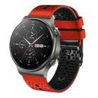 For Huawei GT2 Pro 22mm Perforated Two-Color Silicone Watch Band(Red+Black) - 1