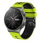 For Huawei GT2 Pro 22mm Perforated Two-Color Silicone Watch Band(Lime+Black) - 1