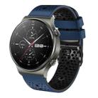 For Huawei GT2 Pro 22mm Perforated Two-Color Silicone Watch Band(Midnight Blue+Black) - 1