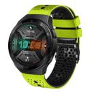 For Huawei Watch GT 2E 22mm Perforated Two-Color Silicone Watch Band(Lime+Black) - 1