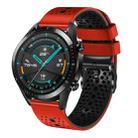 For Huawei GT2 46mm 22mm Perforated Two-Color Silicone Watch Band(Red+Black) - 1