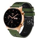 For Honor Watch GS 3 22mm Perforated Two-Color Silicone Watch Band(Army Green+Black) - 1