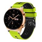 For Honor Watch GS 3 22mm Perforated Two-Color Silicone Watch Band(Lime+Black) - 1