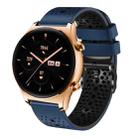 For Honor Watch GS 3 22mm Perforated Two-Color Silicone Watch Band(Midnight Blue+Black) - 1