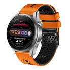 For Huawei Watch 3 Pro New 22mm Perforated Two-Color Silicone Watch Band(Orange+Black) - 1