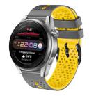 For Huawei Watch 3 Pro New 22mm Perforated Two-Color Silicone Watch Band(Grey+Yellow) - 1