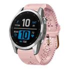 For Garmin Fenix 7S 20mm Lady's Silicone Watch Band With Lace Punch(Pink) - 1