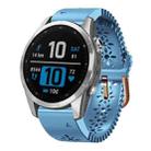 For Garmin Fenix 7S 20mm Lady's Silicone Watch Band With Lace Punch(Blue) - 1