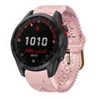 For Garmin Fenix 7S Solar 20mm Lady's Silicone Watch Band With Lace Punch(Pink) - 1