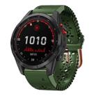 For Garmin Fenix 7S Solar 20mm Lady's Silicone Watch Band With Lace Punch(Army Green) - 1