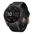 For Garmin Fenix 7S Sapphire Solar 20mm Lady's Silicone Watch Band With Lace Punch(Black) - 1